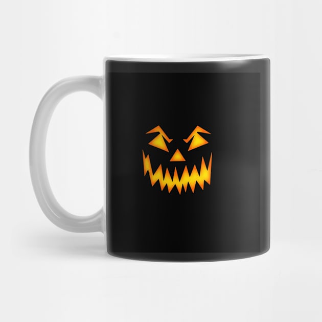 Halloween Pumpkin Scare Face Jack O Lantern- fun trendy graphic design of a scary pumpkin face available on many products by tamdevo1